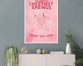 Chestnut Springs Print | Pink Western Wall Art, Elsie Silver Fan Gift (Digital Download)