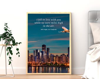 Chicago Sonnenuntergang Poster | Mile High Book Series Kunst (Digitaler Download)