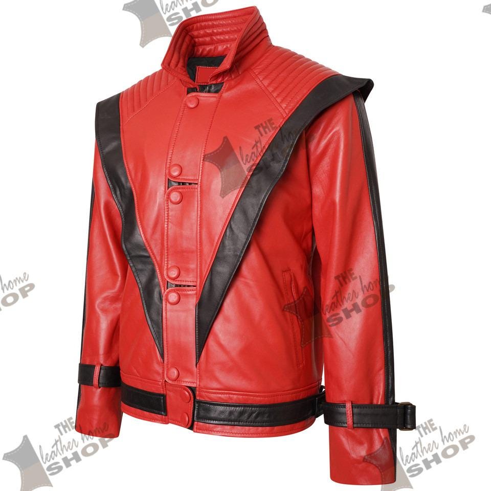 Handmade Michael Jackson Thriller Jacket – Red Leather Cosplay