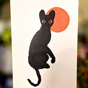 Flow #1 / Linograbado original / Impresión de gato de la película animada 'Flow'