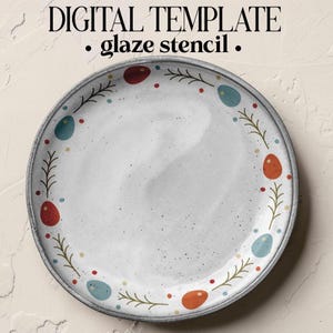 Easter Egg Ceramic Plate Stencil | Glaze Template (Digital Download)