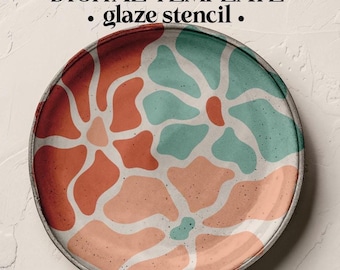 Glaze Stencil Sheet for Craft Cutter | Cut Pattern for Glaze | Glazing Stencil for Pottery | Clay Transfer Paper | Clay Surface Designs