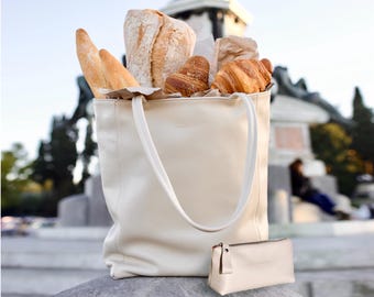 Elegant Italian Leather Tote & Cosmetic Bag Set, Genuine Shoulder Handbag for Women, Versatile Gift