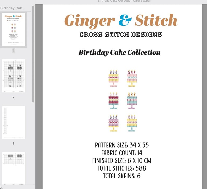Birthday Cards Cross Stitch Pattern Bundle: Instant Download PDF Chart ...