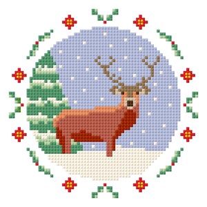 Winter Deer Cross Stitch Pattern: Instant Download PDF Chart - Etsy