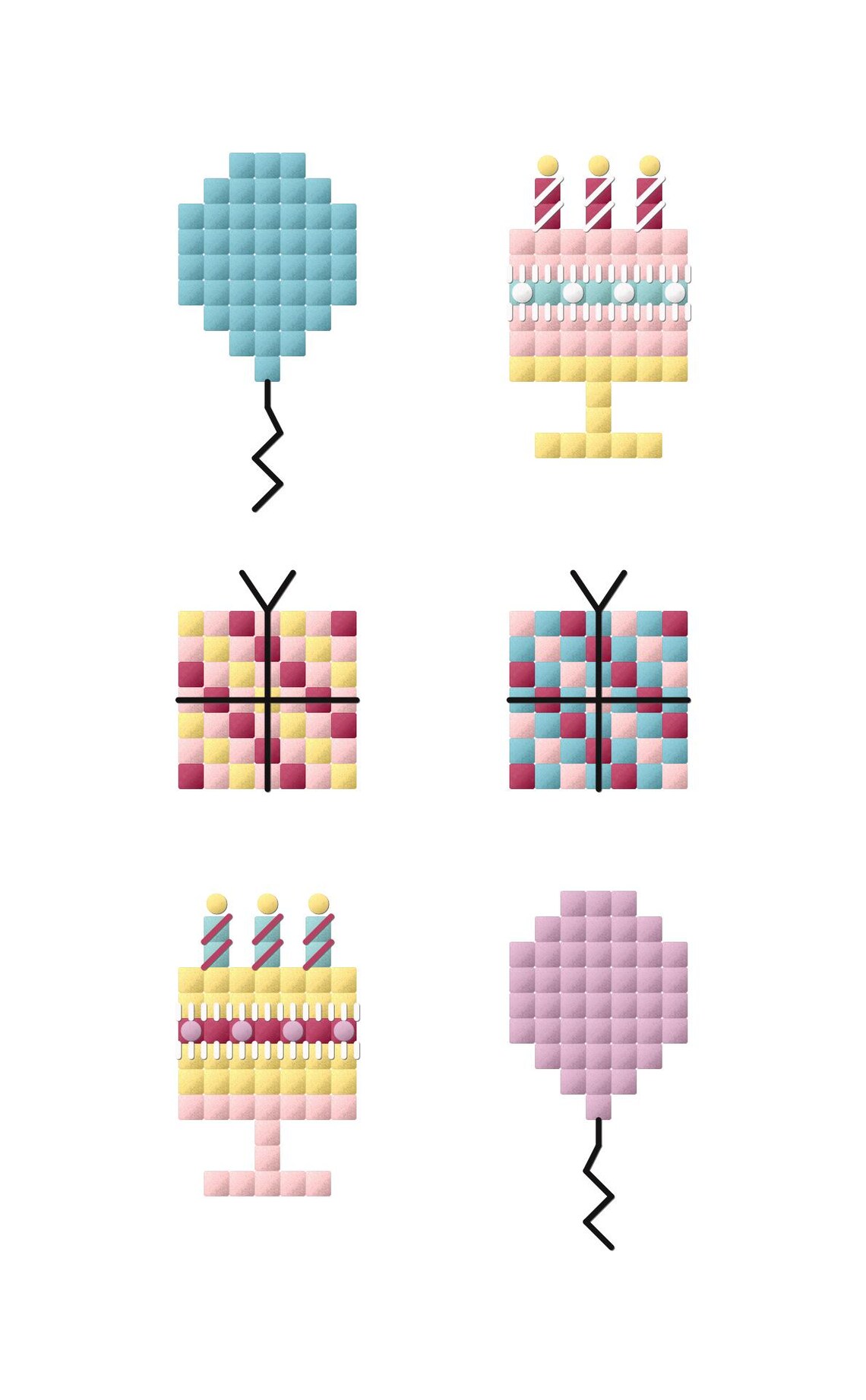 Birthday Cards Cross Stitch Pattern Bundle: Instant Download PDF Chart ...