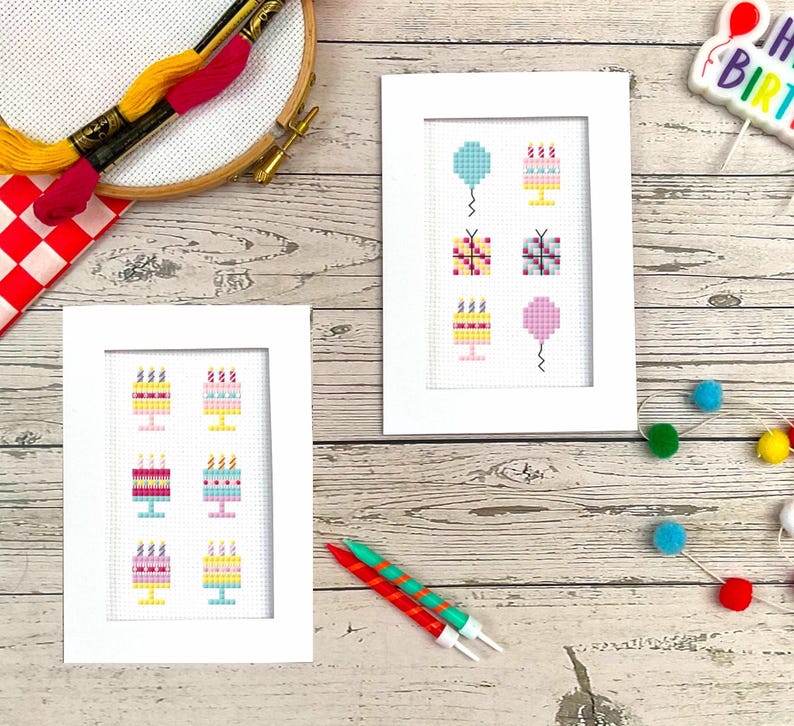 Birthday Cards Cross Stitch Pattern Bundle: Instant Download PDF Chart ...