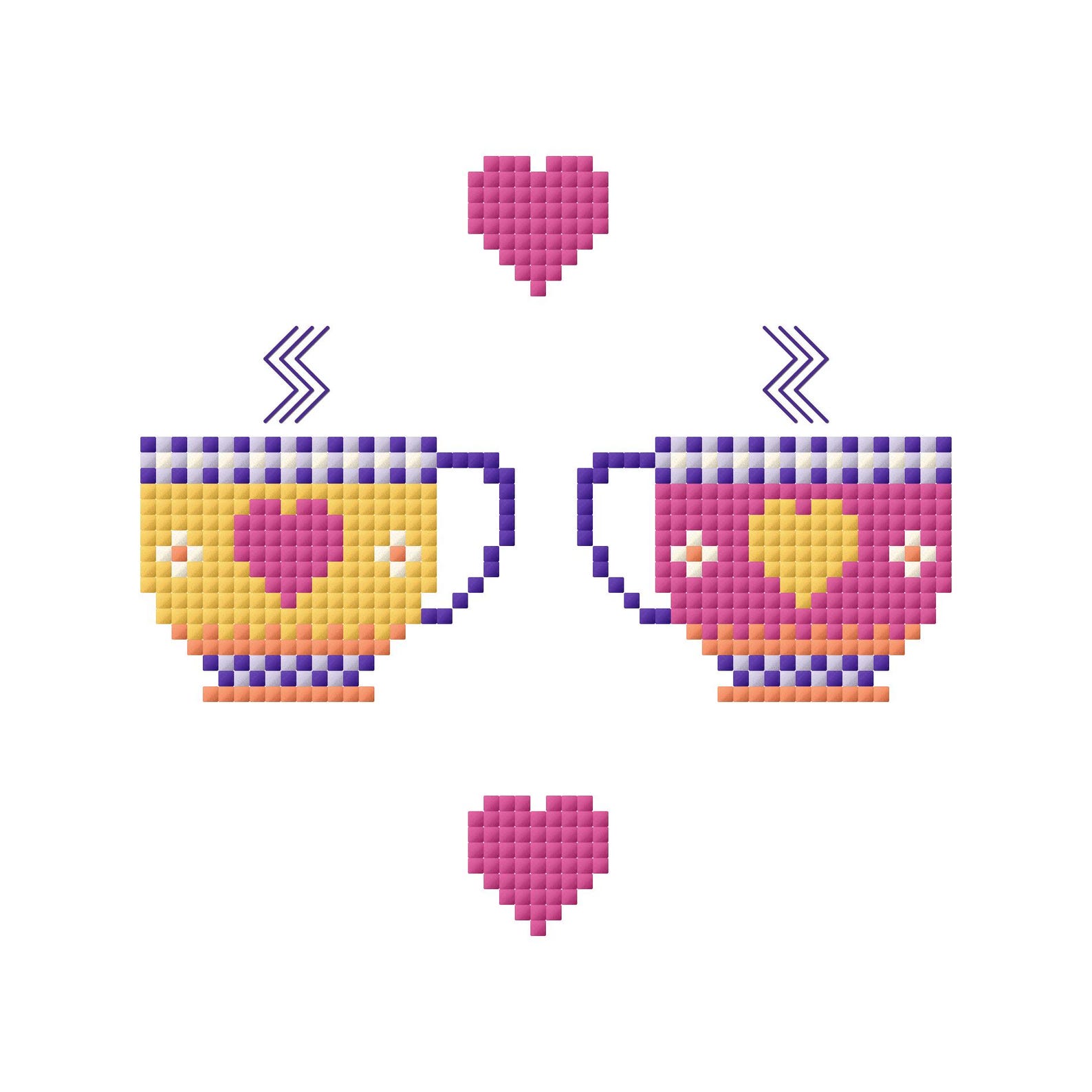 Tea for Two - Teacups Cross Stitch Pattern: Instant Download PDF Chart ...