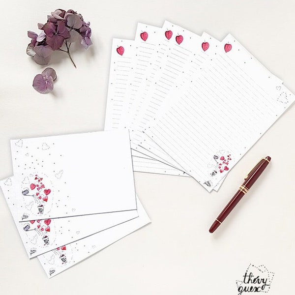 fancy writing paper printable Botanical Love gardening writing paper set, Plant lover stationery set