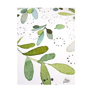 Illustration olive vert aquarelle affiche poétique végétale botanique, Décoration cuisine image 2
