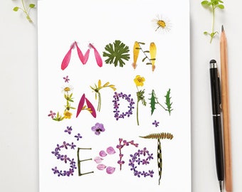 Carnet de notes illustré fleur botanique multicolore Mon Jardin secret A5