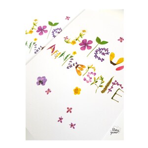 Carte Joyeux Anniversaire botanique fleur herbier, Papeterie florale, Carte de voeux fleur colorée, Livraison gratuite image 4
