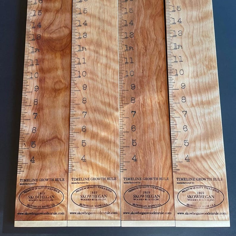 Birch Slotted Ruler Figured Birch Growth Ruler – Handcrafted Wood Keepsake - Unique - Etsy