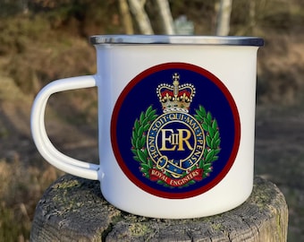 Royal Engineers, Army Veteran Enamel Mug, British Army Gift, Soldier Gift, British Army Veteran, Veterans Day Gift, Navy Gift, Engineer Gift
