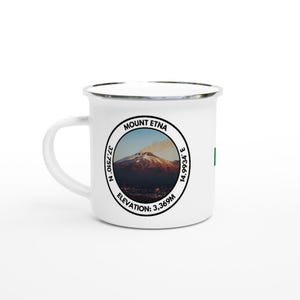 Steel Coated Mug, Mount Etna White Enamel Mug, Survival Mug, Outdoor Mug, Trekking Mug, Camping Mug, Hiking Mug, Hiker Gift, Backpacking Mug image 7