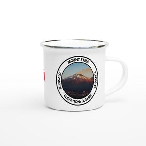 Steel Coated Mug, Mount Etna White Enamel Mug, Survival Mug, Outdoor Mug, Trekking Mug, Camping Mug, Hiking Mug, Hiker Gift, Backpacking Mug image 10
