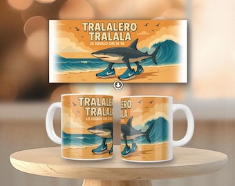 Tralalero Tralala Mug | Walking Shark Meme Cup | Italian Brainrot Trend | Funny Viral TikTok Gift | Weird Aesthetic Coffee Mug