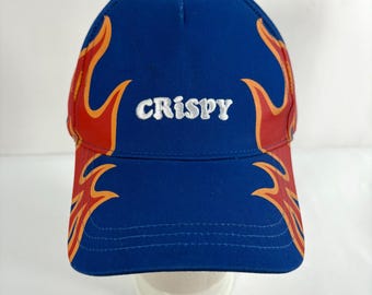 Crispy Concords Hat Blue Red Flame Graphic Snapback Cap 2023 Juniper Creates