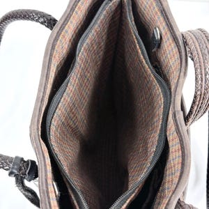 Brighton Gigi bucket bag Black Brown Leather Heart Hardware Braided Straps image 13