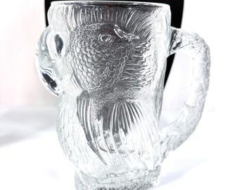 Luminarc Glass Mug Clear Tropicana Casino Las Vegas Parrot Vintage set of 2