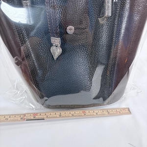 Brighton Gigi bucket bag Black Brown Leather Heart Hardware Braided Straps image 17