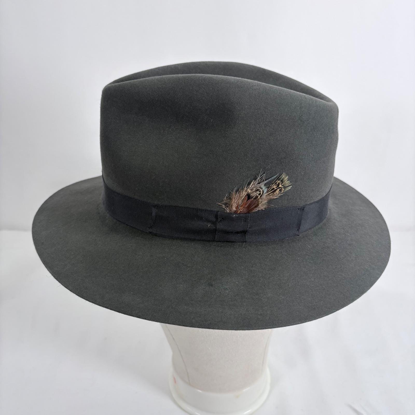 Stefeno 100% wool black fedora hat size XL Desmond Crushable Wool Felt Fedora Hat – Village Hat Shop main image 3