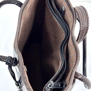 Brighton Gigi bucket bag Black Brown Leather Heart Hardware Braided Straps image 15