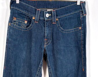 True Religion Bobby Jeans Blue Straight Leg Dark Wash Made in USA 31x33