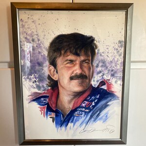 NASCAR Memorabilia-Original VINTAGE Watercolor Painting of Dale Jarrett