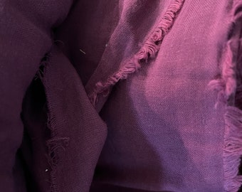 Beautiful double gauze swaddle fabric, dyed with deep burgundy/purple non toxic inks. Organic cotton. 48-49" wide.