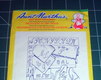 Vintage Aunt Marthas Hot Iron Transfers - 3739 New Monograms