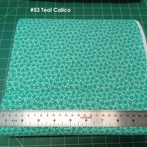 Cotton Calico by the yard and half yard Teal Calico