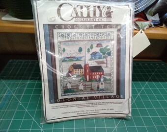 Cross stitch kit - Colonial Village - printed