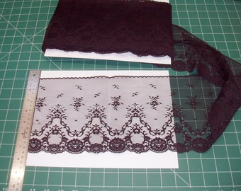 wide black lace trim - 10 yards