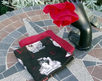 Betty Boop and Flannel Hankies - 12 inches square - READY TO SHIP - napkin, bandanna, gator, diaper doubler, polishing rag, pocket square