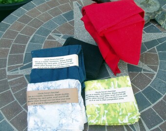 Uncle Dave Flannel Kerchiefs - Two Sizes - hankie, napkin, bandanna, diaper doubler, polishing rag, pocket square - READY TO SHIP