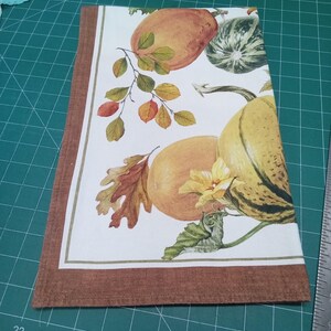 Printed Cotton Tea Towel - 20 by 30 inches  - Vegetable - Rooster - Pumpkin - Made to order