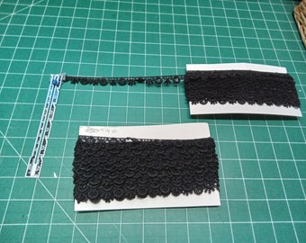 Vintage Black Lace Trim-  half inch width - your choice of lengths - ready to ship