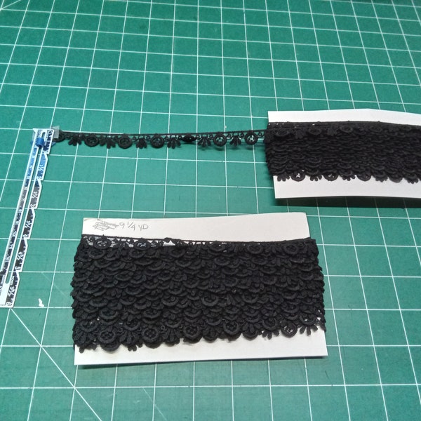 Vintage Black Lace Trim-  half inch width - your choice of lengths - ready to ship