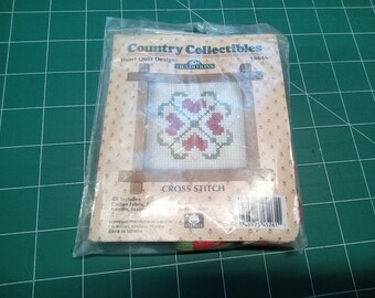 Cross Stitch Kit - Country Collectibles - Heart Quilt Design