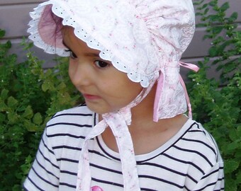 Small prairie bonnet - completely reversable - pioneer- adjustable too - made to order