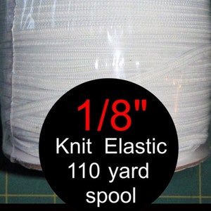 1/8 inch wide knit elastic - white