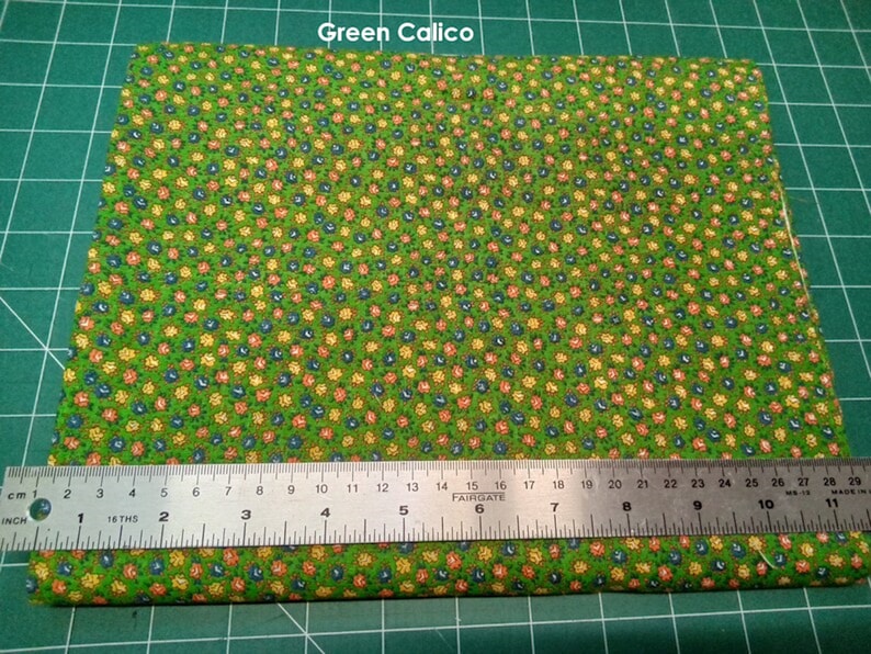 Cotton Calico by the yard and half yard Green Calico