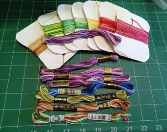 15 skein Lot -  Embroidery floss - variegated -many colors included - DMC and J&P Coats