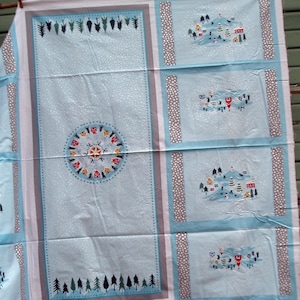Snow Day placemats and runner panel - each panel is 17 by 44 inches - cotton