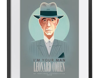I 'm Your Man-Leonard Cohen digital POP ART print (unframed)