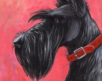 Black Scottish Terrier original acrylic painting