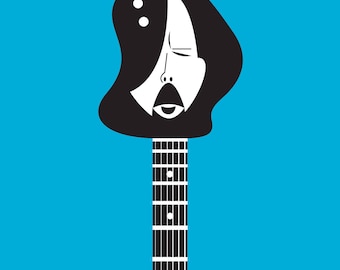 Eric guitar head digital art print