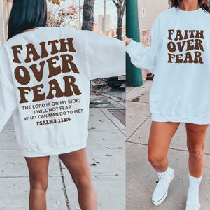 Geloof over angst PNG, christelijk sweatshirt, geloof, Jezus Svg, bijbelvers Svg, Jezus shirt, religieus shirt png, kerk shirt, christelijk cadeau