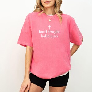 Christian PNG, Christian SVG, Retro Sublimation Design Download, Trendy Shirt Design, Hard Fought Hallelujah png, Bible Verse Svg Png